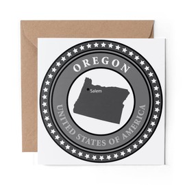 1 x Greeting Card BW - Oregon USA American State Travel - Blank Birthday Celebration Anniversary #40316