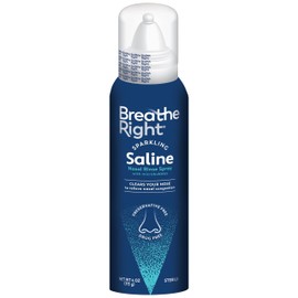 Breathe Right Sparkling Saline Nasal Rinse Spray – Effervescent, Drug-Free Relief from Stuffy Nose Due to Cold or Allergy – A Sparkling Sensation Only Bubbles Can Bring – 1 Can, 4.0 oz