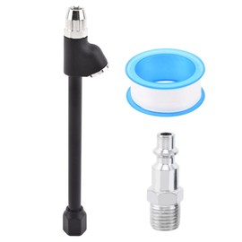 Ranjaner Air Chuck Set, 1/4" FNPT Extended Reach Dual Head Air Chuck with Quick Plug and Sealing Tape, 2 Way Connection Air Chuck Set for Truck, Bicycle, Motorbike, Car