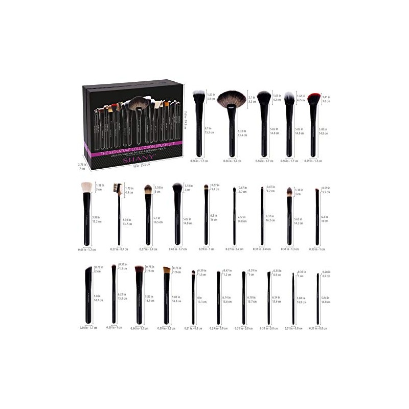 SHANY Pro Set de 24 brochas hechas a mano con