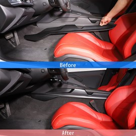 TOYCIDFG Center Console Armrest Box Side Panel Cover Trim Compatible with C8 Corvette Stingray 2020-2025 Z06 Z51, Car Interior Decoration Accessories 2pcs (Matte Black)