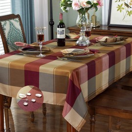 Rectangle Tablecloth 60 x 84 Inch Checkered Table Cloths Spillproof Anti-Shrink Soft and Wrinkle Resistant Decorative Fabric Table Cover for Kitchen Dinning Tabletop Outdoor(Rectangle/Oblong,Red)