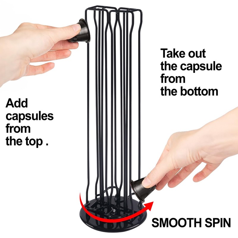 Coffee Pod Holder for Nespresso Pods, 40 Capsule Capacity, 360°