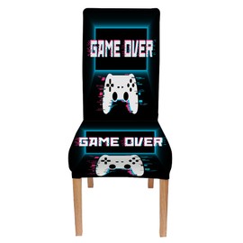 Jacrane Game Controller Parsons Chair Slipcover Set of 4 Conceptual Abstraction of a Modern Wireless Controller Realistic Mockup of Moder Stretch Dining Chair Cover Washable Spandex Kitchen Parsons