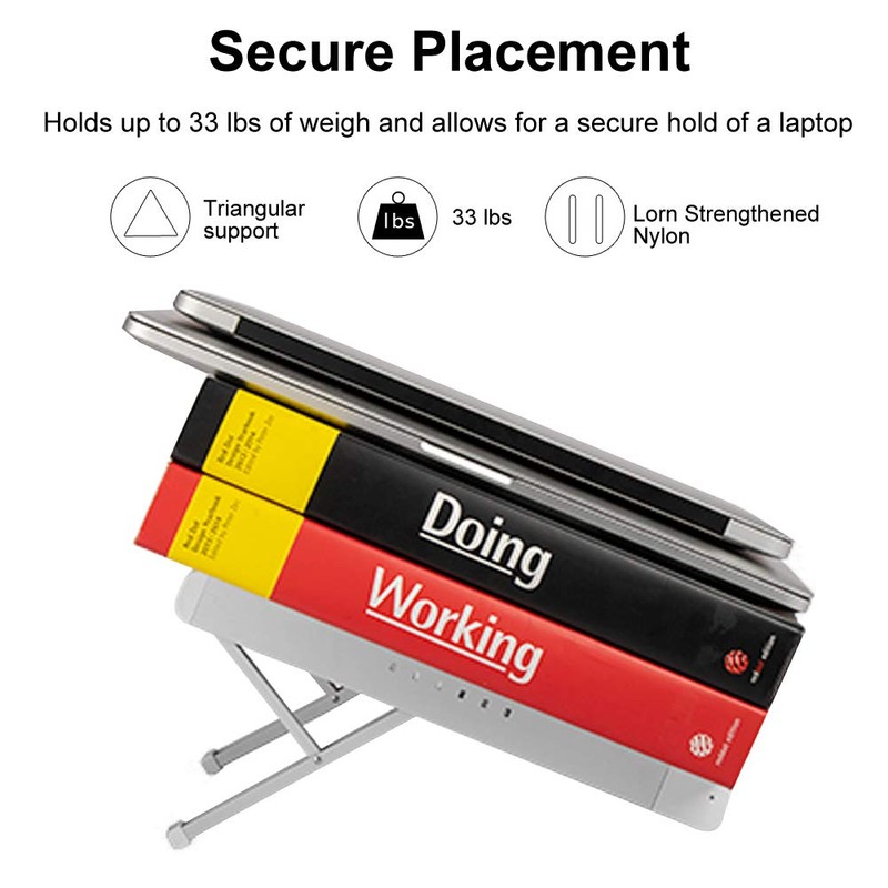 COOSKIN Portable Adjustable Egonomic Laptop Stand Holder for Desk, Aluminum