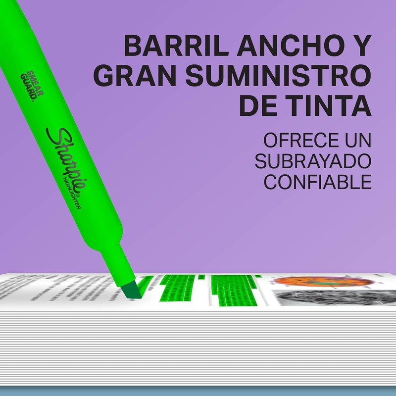 Sharpie® Tank Resaltador/Marcador de Texto, Punta Cincel/Biselada, Surtidos, 4 Piezas,