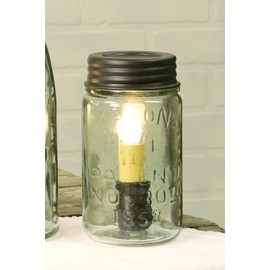 Colonial Tin Works Mason Jar Lamp with Pint Mason Jar, clear
