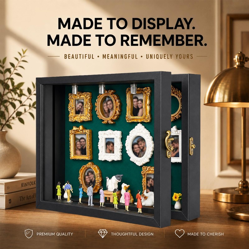 DIY Mini Museum Silhouette Box Frame Set with 8pcs Figurines