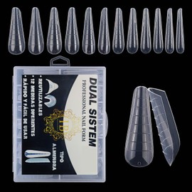 120 Stück Nagelformen aus Mandel, duales System, Acryl, Nagelform, schnell aufzubauen, künstliche Nägel, UV-Gelnägel, Maniküre-Werkzeuge zur Verlängerung der Nägel