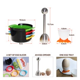 KLOUZE Egg Cutter 4 in 1 Professional Egg Divider Egg Cutting Tool with Egg Opener and Egg Cup, Egg Divider for Eggs, Kiwi, Strawberries, Soft Foods