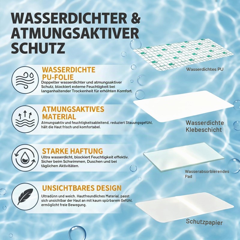 DASHUI Pack of 40 Shower Plasters Waterproof Large 25 x