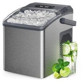 Silonn Silonn Countertop Ice Maker Machine, 26 lbs per Day, Fast Ice in 6 Minutes, Self-Cleaning Ice Maker, Compact Countertop Ice Machine for Home, Kitchen/Office/Parties,?Stainless Steel