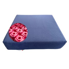 GM Anti-Dekubitus-Kissen für Rollstuhl, 40 x 40 x 9 cm, Anti-Dekubitus-Kissen für Stuhl aus Memory-Schaum und Polyurethan, für Senioren, hergestellt in Italien (Blau)