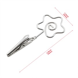 HJGarden 4pcs Silver 70mm Price Tag Showing Double-Headed Floral Note Holder Business Card Holder Bracelet Assistant Picture Holder Alligator Clip Wedding Reception Memo