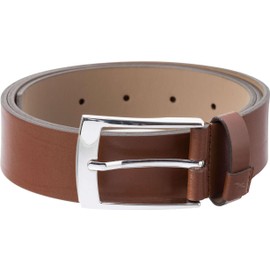 BRAX Men's Full Cowhide Leather Plain Classic Sporty Belt, Cognac