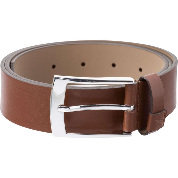 BRAX Men's Full Cowhide Leather Plain Classic Sporty Belt, Cognac