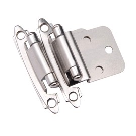 10 Pairs Brushed Satin Nickel 3/8" Overlay Decorative Self Closing Face Mount Kitchen Cabinet Hinges