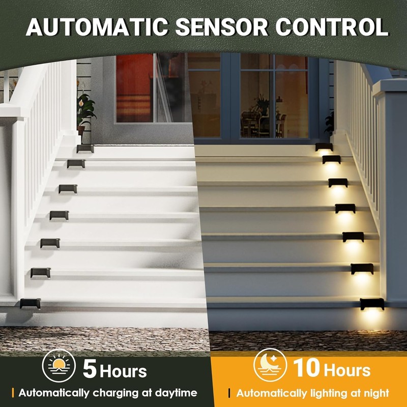 SOLPEX Solar Deck Lights Outdoor 20 Pack, Solar Step Lights