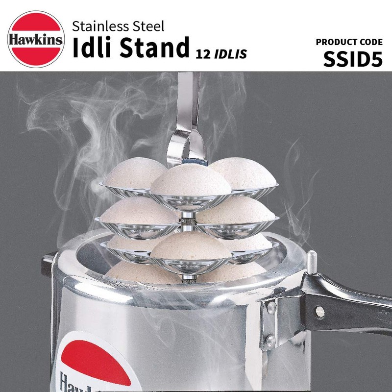 Hawkins Stainless Steel Idli Stand - 12 Idlis, (For 5