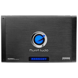 Planet Audio AC2000.2 2 Channel Car Amplifier - 2000 High Output, High/Low Level Inputs, High/Low Pass Crossover, Hook Up to Subwoofer for Bass