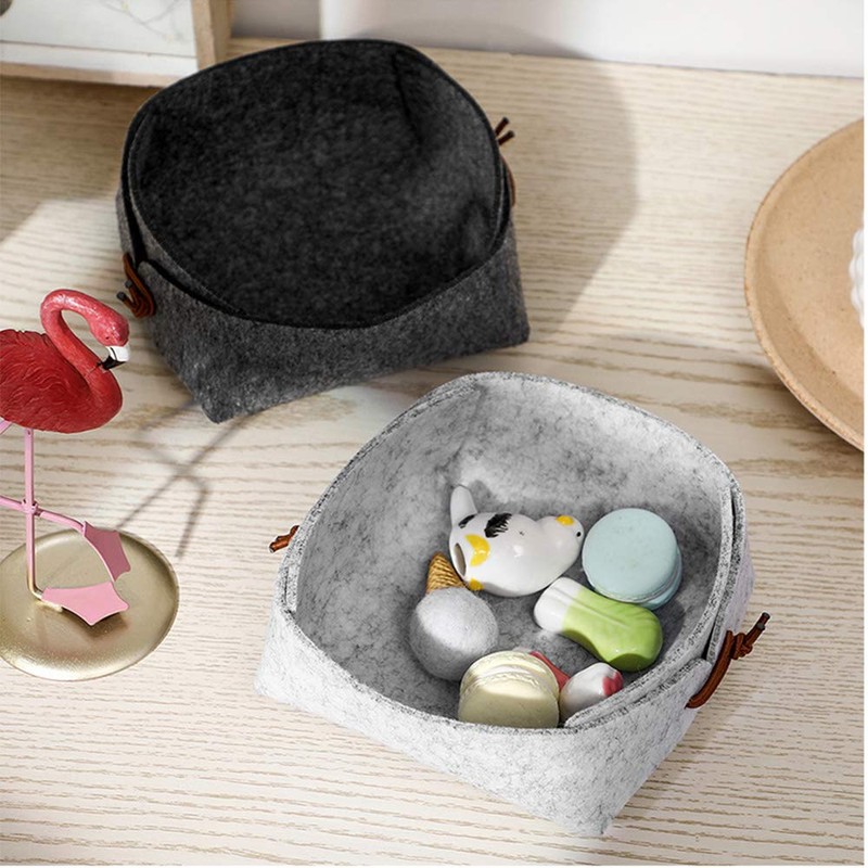 Nobranded Pack of 3 Felt Storage Boxes, Small, Foldable Felt