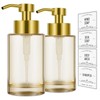 Glass Soap Dispenser with Stainless Steel Pump 2 Pack,12oz Thick