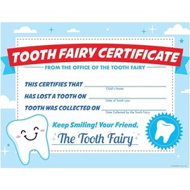 HAPPY DEALS ~ Tooth Fairy Certificates | 11 Inch | 12 Pack - Lost Tooth Dental Novelty Stationery Party