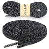 DELELE 2 Pairs Reflective Shoelace Flat Black Safety Laces for
