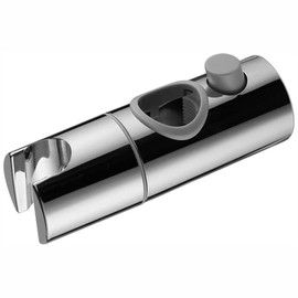 Shower Bracket 18mm ABS Chrome Hand Shower Holder Universal Replacement Handheld Shower Holder Adjustable Shower Rail Head Slider Clamp Bathroom Mount Kit for Standard Round Shower Riser Rail Mount