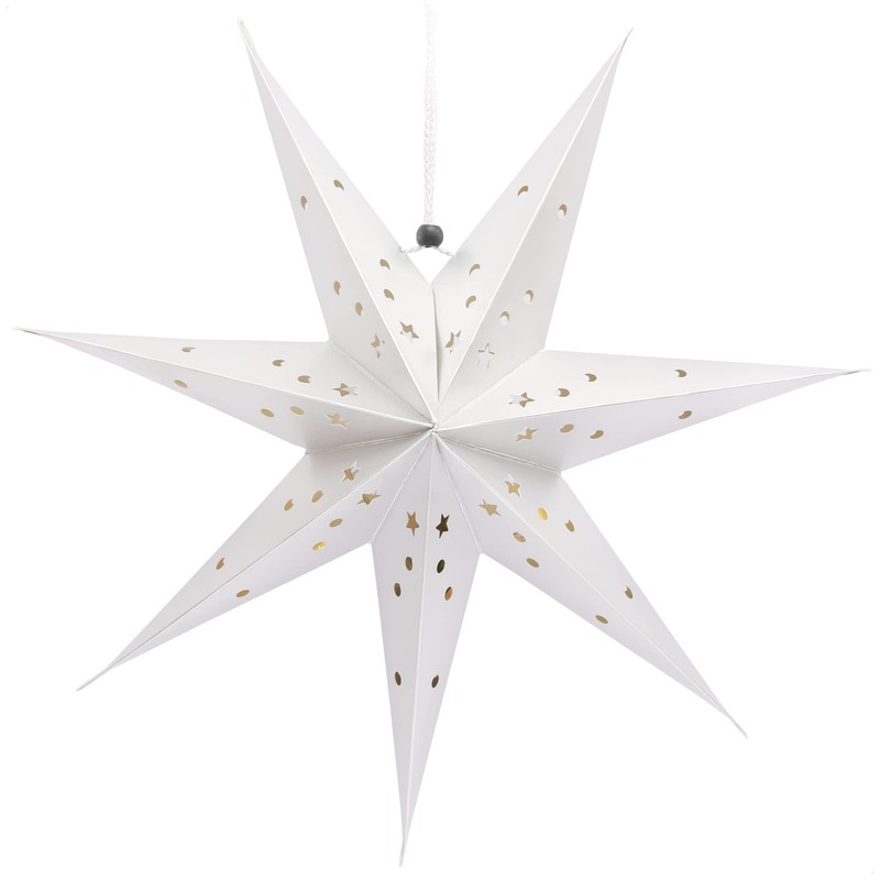 com-four® 3 x luminous star in 3D with LEDs, Christmas