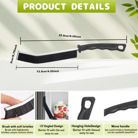 Crevice Cleaning Brush, 6Pcs Hard Bristle Crevice Cleaning Brush, Multifunctional Hand Held Gap Cleaning Brush Kits, Thin Cleaning Tools for Small Corner Window Track Kitchen Bathroom