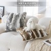 MOOX Rabbit Fur Pillow Covers Set of 2 Fur Throw