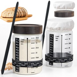 77L 35OZ Sourdough Starter Jars (Pack of Two)- Eve Best Sourdough Home Bread Baking Making Accessories Supplies Starter Kit Jar Tools - Jars For Sourdough - Sour Dough Starter Kit Tools