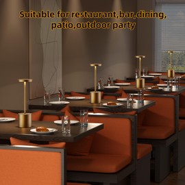 JALVDE Cordless Table Lamps Rechargeable - Outdoor Waterproof LED Table Light Portable 5000mAh Battery Operated Lamp 3 Color Stepless Dimming with Memory Function for Restaurant Dining Patio Bronze