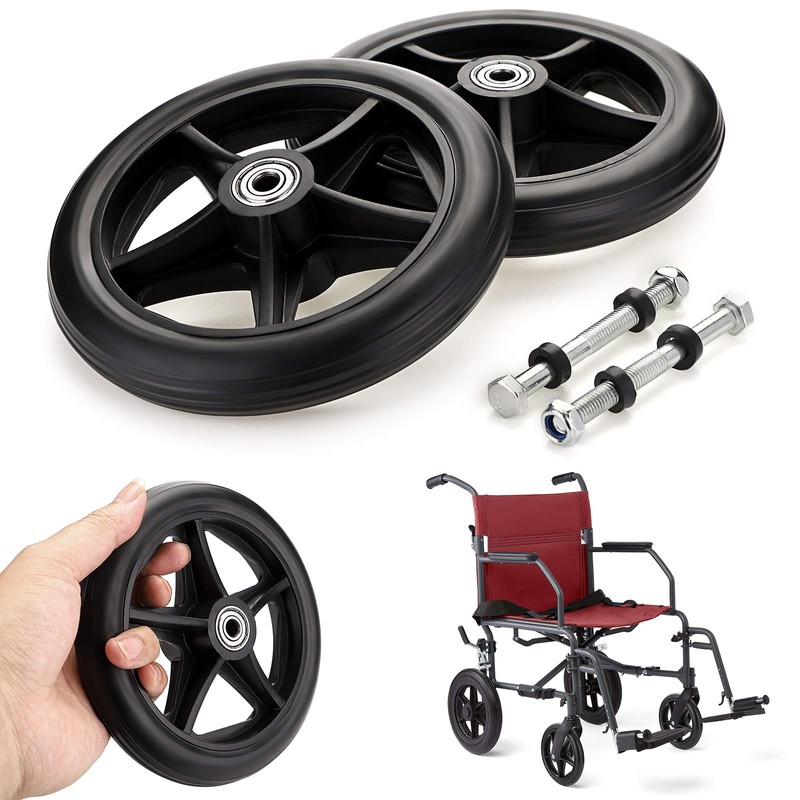 BSTKEY 2pcs Wheelchair Front Wheel Caster Wheelchair Wheel Replacement Front