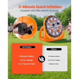 Inflatable Soccer Dart Board over 6 ft with 4 Kick Ball 6 Darts 6 Axe Pump - 2 m