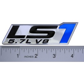 ERPART LS1 5.7L V8 BLUE Engine Emblems Badges Highly Polished Aluminum Chrome Silver Compatible with Pontiac Trans Am Firebird Chevy Corvette C5 ZR1 Camaro Holden Special Vehicles HSV (Pack of 3)