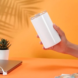 makerflo 14 oz White Skinny Sublimation Blank Tumbler Pack of 1 with Lid and Straw | Craft-Ready for DIY Gifts & Personalization (Sublimation, Epoxy, UV DTF, Vinyl, and Laser Engraving)