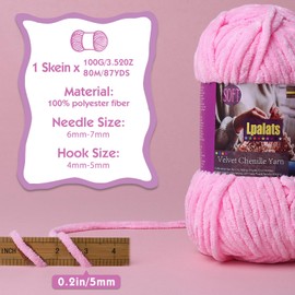 Lpalats Baby Blanket Yarn for Crocheting Soft - 3 Pack of 100g/3.5oz Chunky Chenille Yarn for Knitting Blankets Amigurumi - #6 Super Bulky - 261 Yards Thick Plush Yarns (3, Golden Yellow)