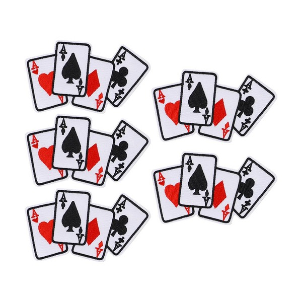 KooingTech 5pcs Playing Card Stickers, 4.53x2.56in Play Card Patches, Poker