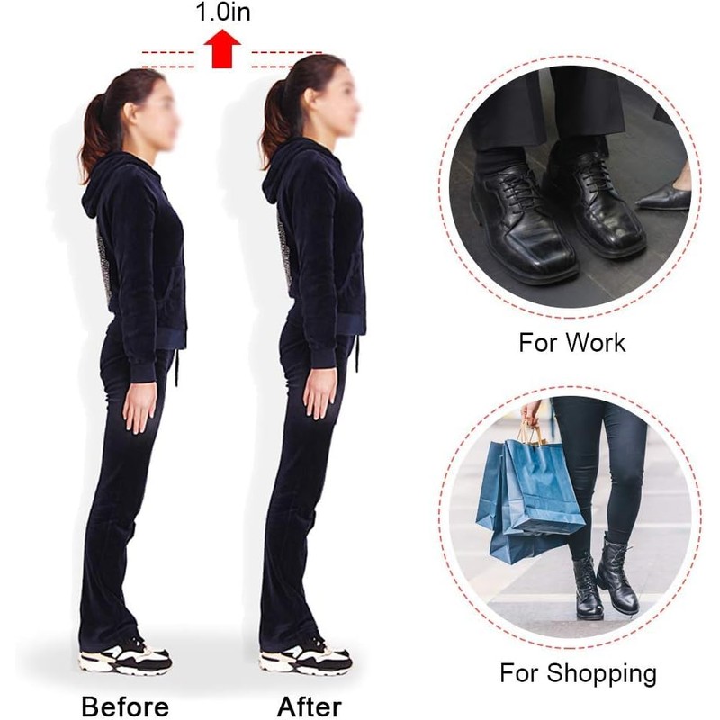 Dr. Foot's Height Increase Insoles, Heel Cushion Inserts, Heel Lift