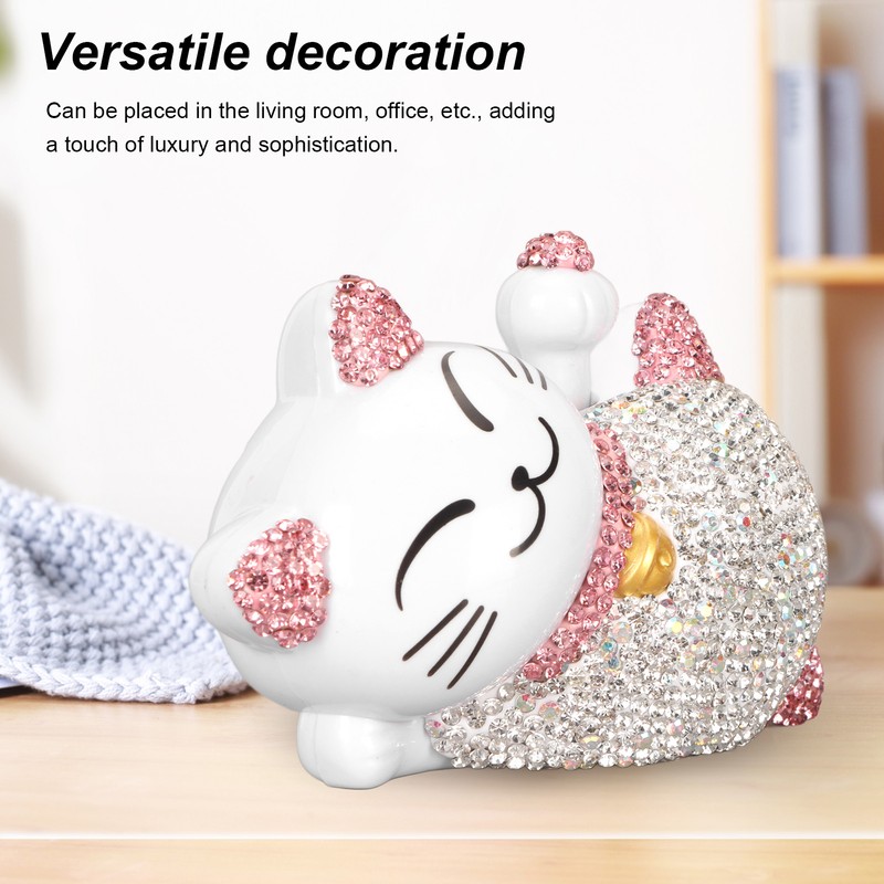 Lucky Cat Ornaments Solar Power Waving Arm Lucky Cat Statue