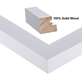 RPJC 5x7 inch Picture Frame Made of Solid Wood and High Definition Glass Display Pictures 4x6 with Mat or 5x7 Without Mat for Wall Mounting Photo Frame White