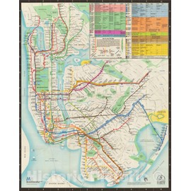 Historic Pictoric Map - New York City Transit Maps, New York City Subway Map 1979 Railroad Cartography - Vintage Poster Art Reproduction - 24in x 30in