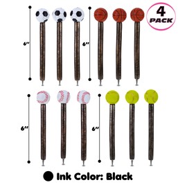 Planet Pens Sports Collection Novelty Pen - Unique Office Supplies Ballpoint Pen, Soccer, Baseball, Tennis, Basketball Writing Pen Instrument For School and Office Desk Decor