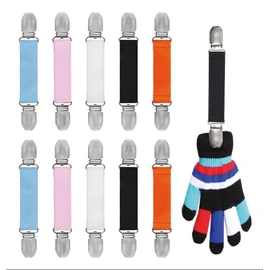 Adjustable Mitten Clips, Elastic Winter Glove Clips Dress Hat Coats Cinch Sweater Cardigan Shawl Clips for Kids Toddlers Babies and Adults 10 Pcs