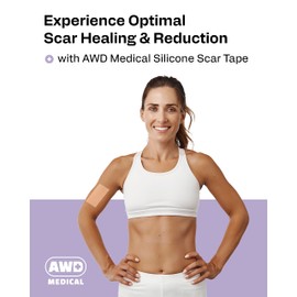 AWD Silicone Scar Sheets for Surgical Scars - Medical Grade Silicone Scar Tape for C Section, Tummy Tuck Tape, Keloid Treatment - Silicone Skin Patches After Surgery Must Haves (1.6" x 60" Roll) | AWD Medical