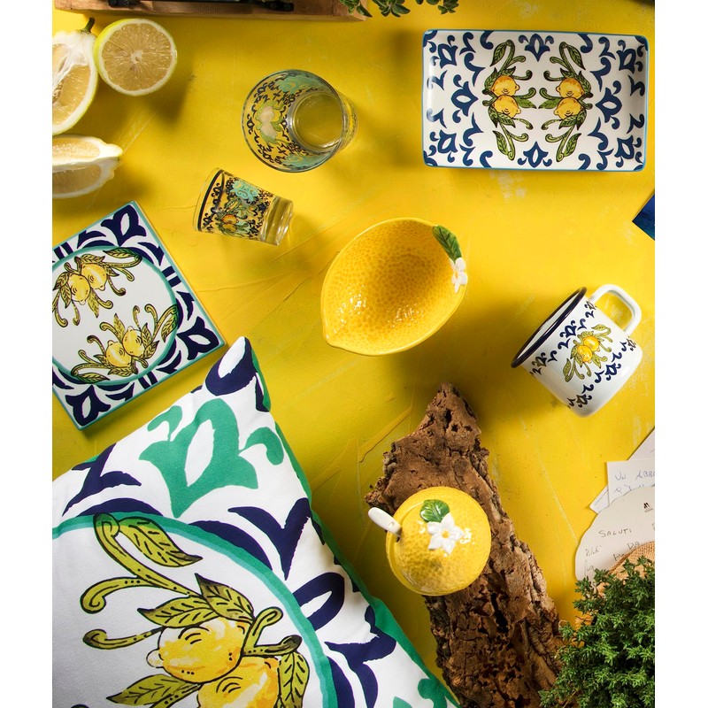 Excelsa Amalfi Ceramic Sugar Bowl with Spoon