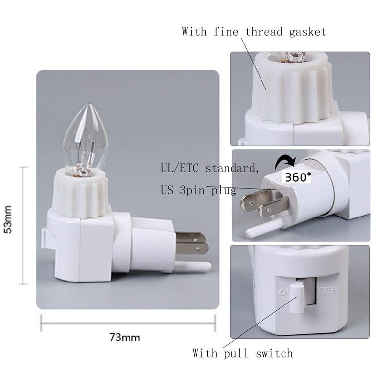 TWDRTDD Plug in Night Light, 360° Rotatable Nightlight with On