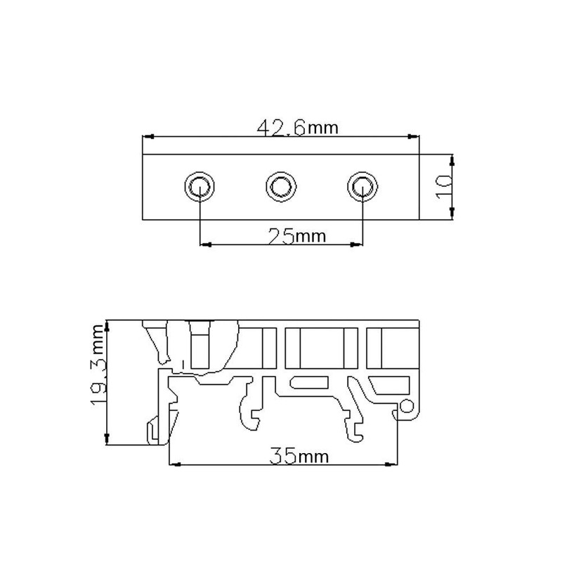 PCB DIN C45 Rail Adaptor / PCB Mounting Bracket /